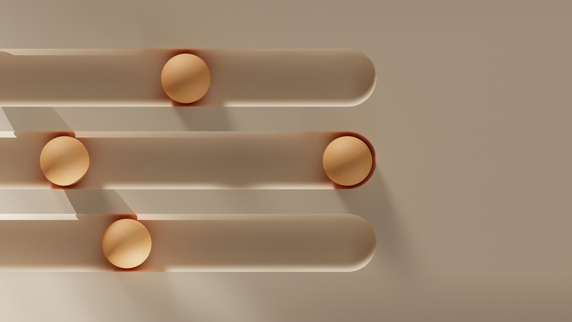 Tres barras horizontales con una esfera dentro de cada una representando una guía de medición.